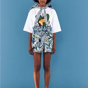 Farm Rio Macaw Flight Paperbag Shorts